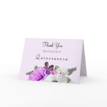 Cartões de agradecimentos de Quinceanera da Flor R