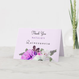 Cartões de agradecimentos de Quinceanera da Flor R