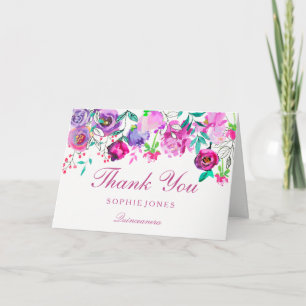 Cartões de agradecimentos de Quinceanera, Flor Pu