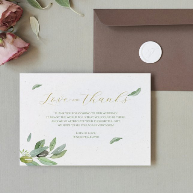 Cartões de agradecimentos de Ramo de Azeitona Mode (Criador carregado)