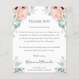 CARTÕES DE AGRADECIMENTOS de Recepção de casamento