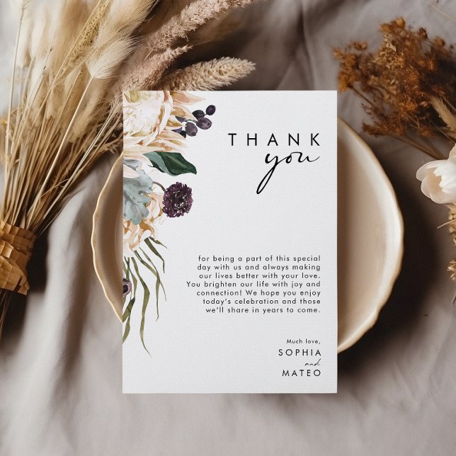 Cartões de agradecimentos de Recepção Floral Branc (Criador carregado)