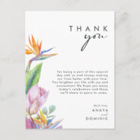 Cartões de agradecimentos de Recepção Floral Tropi