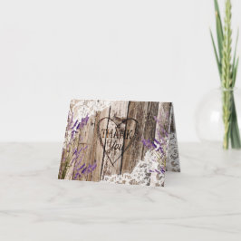 Cartões de agradecimentos de rendas de Lavanda de
