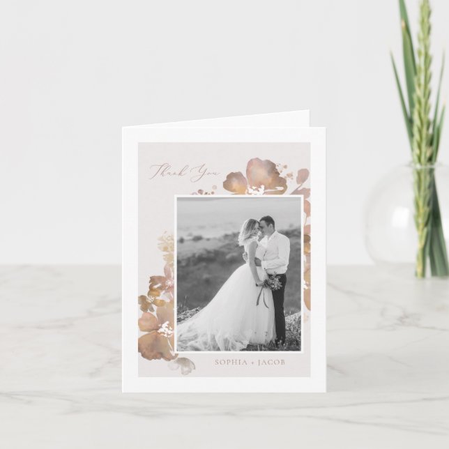 Cartões de agradecimentos de Romance de Aquarela (Frente)