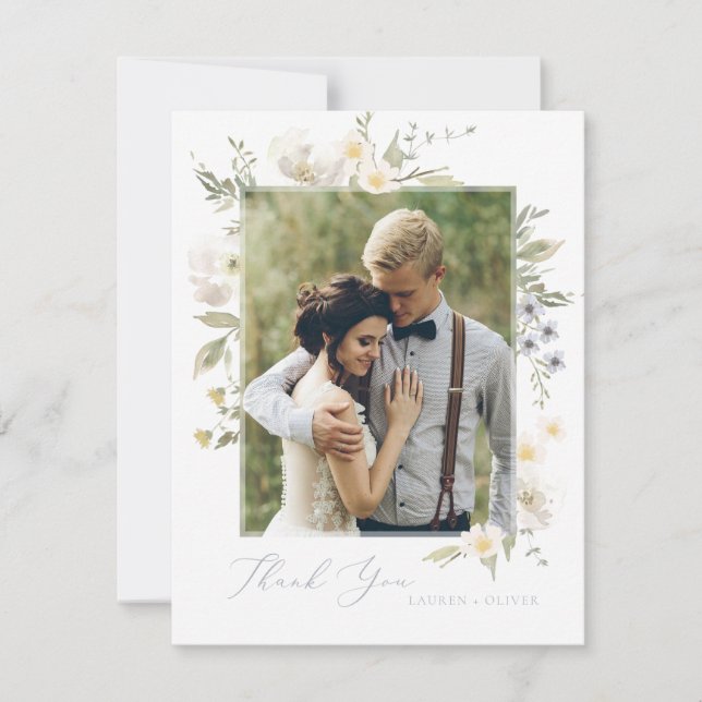 Cartões de agradecimentos de Romance de Flores Sel (Frente)