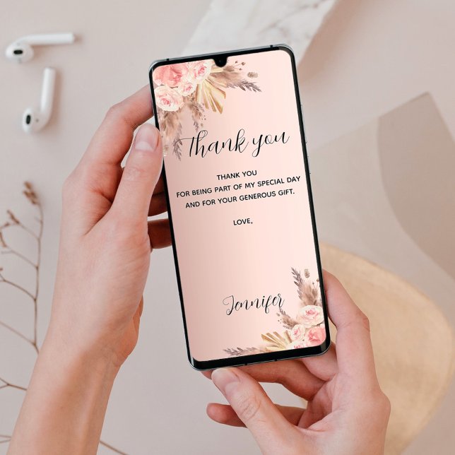 Cartões de agradecimentos de rosa de capim de aniv (Criador carregado)