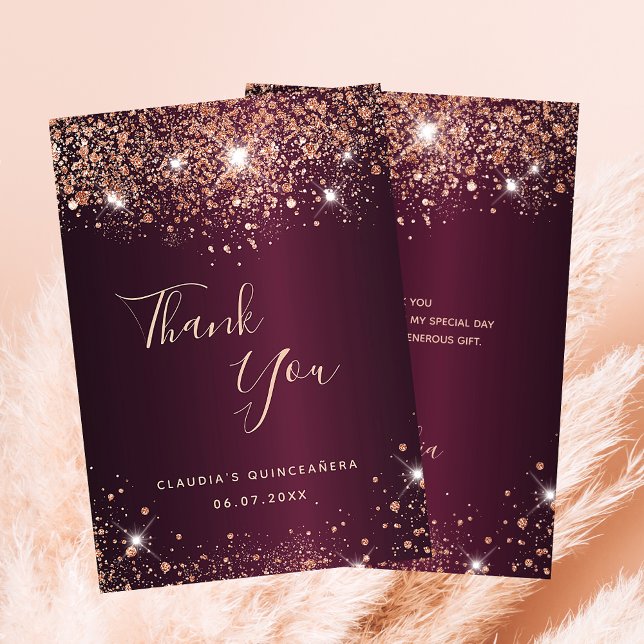 Cartões de agradecimentos de rosa de ouro de Quinc (Criador carregado)