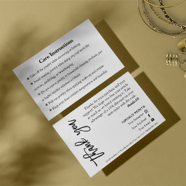 Cartões de agradecimentos de Script Chic Branco do