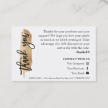 Cartões de agradecimentos de Script Chic Gliter Gl