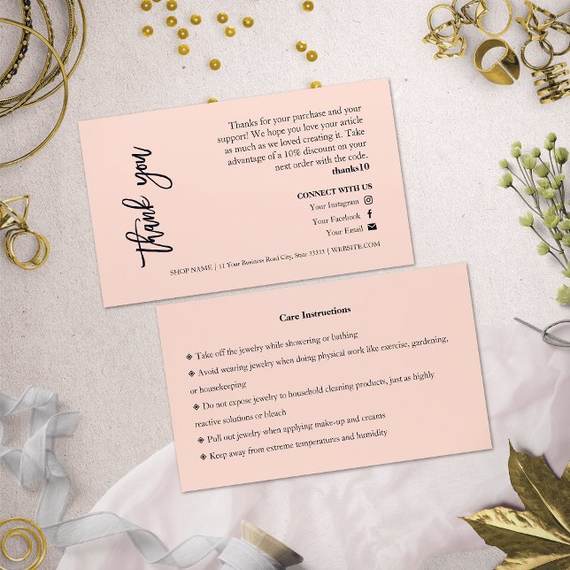 Cartões de agradecimentos de Script Chic Rosa de C (Criador carregado)