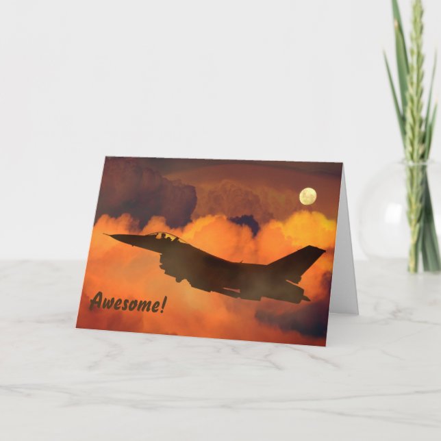 Cartões de agradecimentos de Serviço Militar Jet e (Frente)