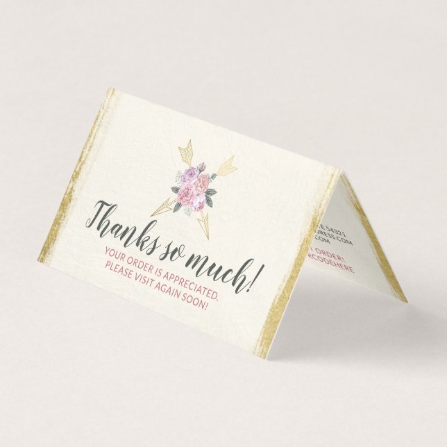 Cartões de agradecimentos de Setas Florais Bohemia (Frente)