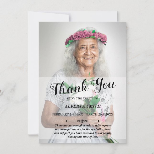 Cartões de agradecimentos de simpatia (Frente)