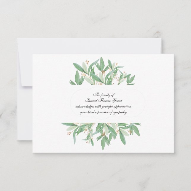 Cartões de agradecimentos de Simpatia Botânica (Frente)