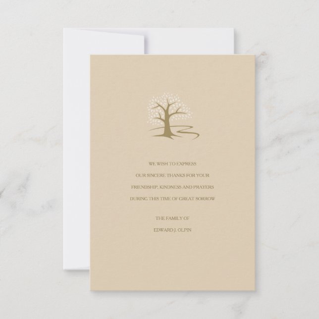Cartões de agradecimentos de Simpatia da Árvore da (Frente)