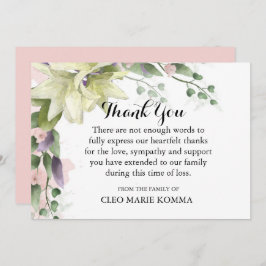 Cartões de agradecimentos de Simpatia dos Lírios B