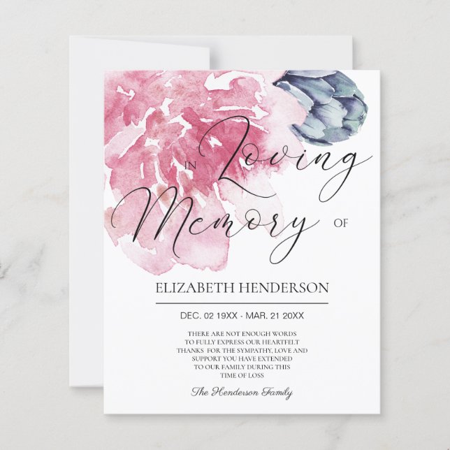 CARTÕES DE AGRADECIMENTOS de simpatia orçamental.  (Frente)