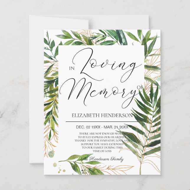 CARTÕES DE AGRADECIMENTOS de simpatia orçamental.  (Frente)