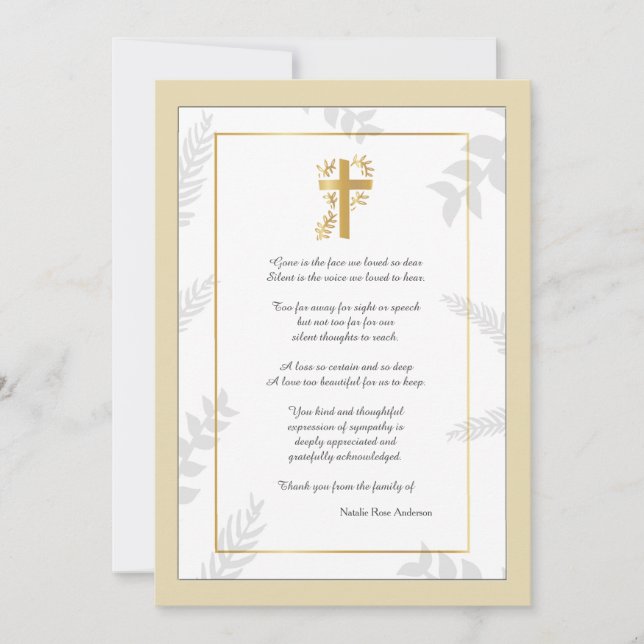 Cartões de agradecimentos de simpatia religiosa (Frente)