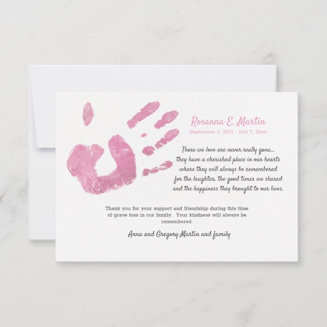 Cartões de agradecimentos de Simpatia Rosa Impress (Frente)