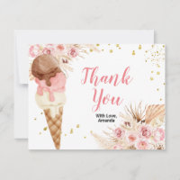 Cartões de agradecimentos de Sorvete Floral Bohemi