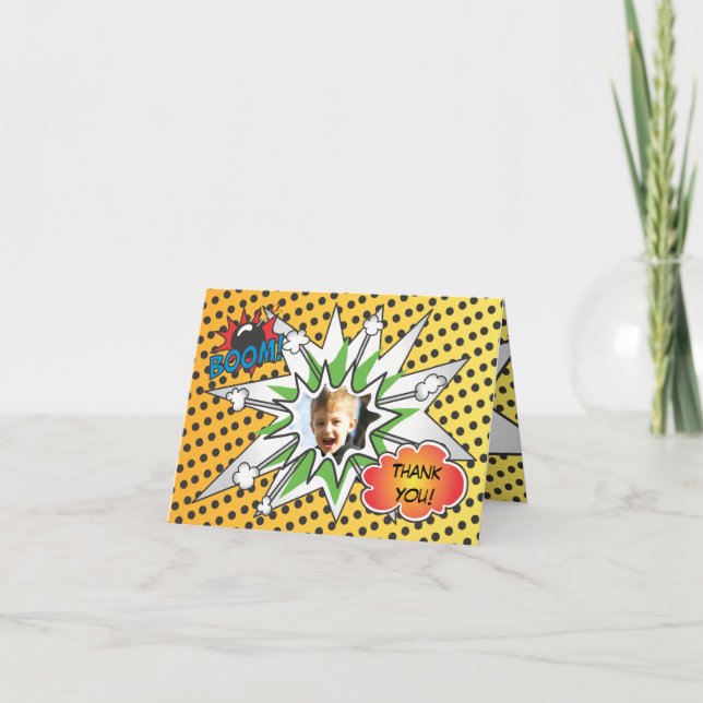 Cartões de agradecimentos de Super Herói da Cômica (Frente)