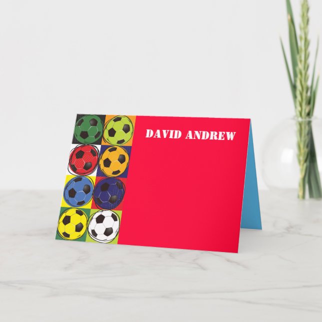Cartões de agradecimentos de Tema do SOCCER Retroa (Frente)