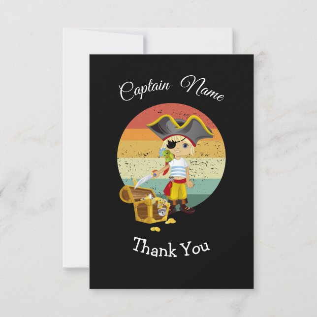 Cartões de agradecimentos de Tema do Tiago Pirata  (Frente)