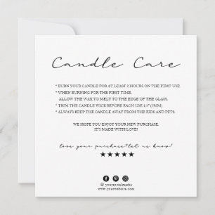 Cartões de agradecimentos de Tratamento de Velas