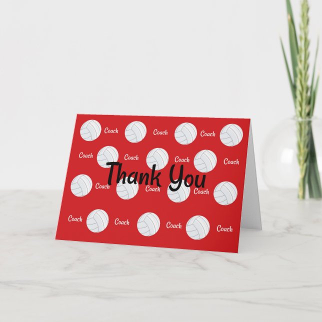 Cartões de agradecimentos de treinador de vôlei (Frente)