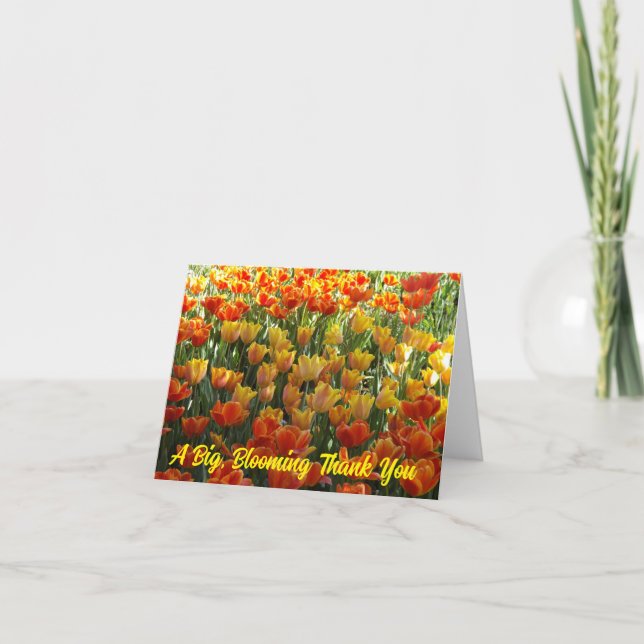 Cartões de agradecimentos de Tulipas (Frente)
