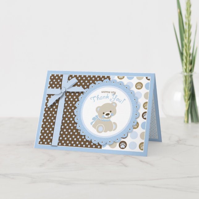 Cartões de agradecimentos De Urso De Teddy (Frente)