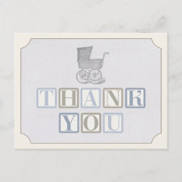 cartões de agradecimentos de vintage pram, nota de