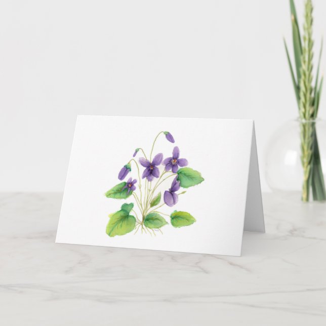 Cartões de agradecimentos de Violetas de Aquarela (Frente)