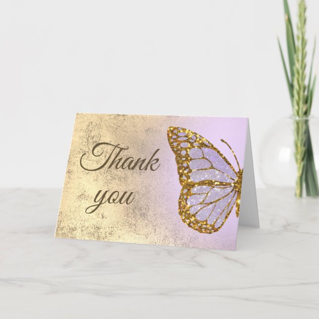 cartões de agradecimentos design de lavanda  (Frente)