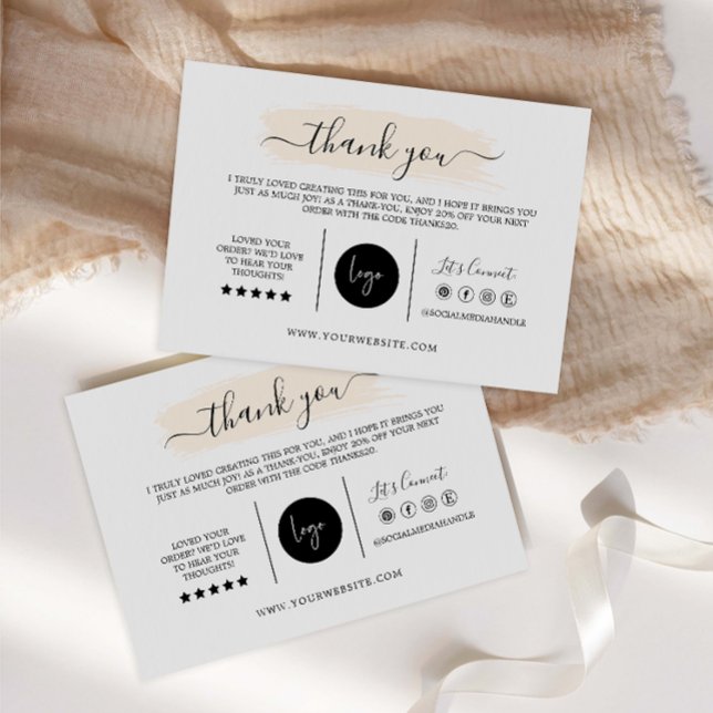 Cartões de agradecimentos, Design de placas Market (Thank You Card, DIY Marketing Cards Design,)