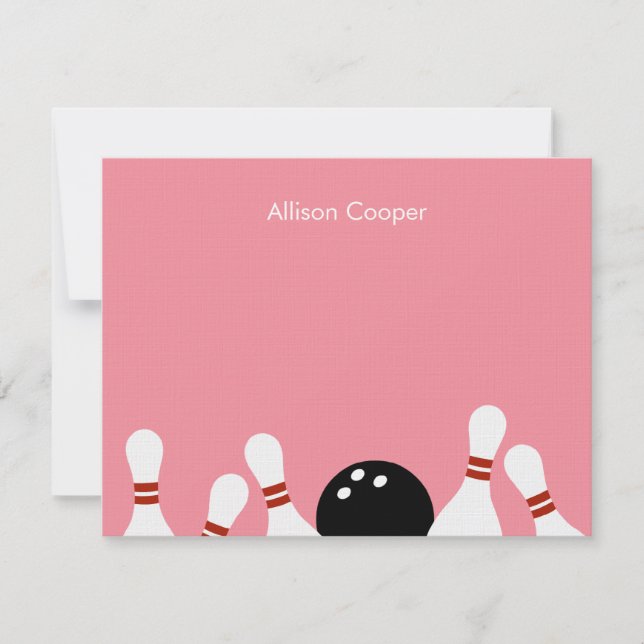 Cartões de agradecimentos Diversão de Boliches (Ro (Frente)