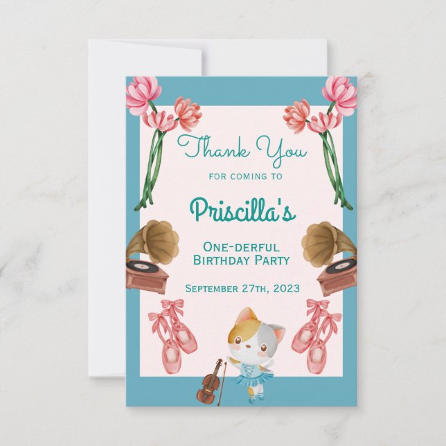 Cartões de agradecimentos do Aniversário de crianç (Frente)