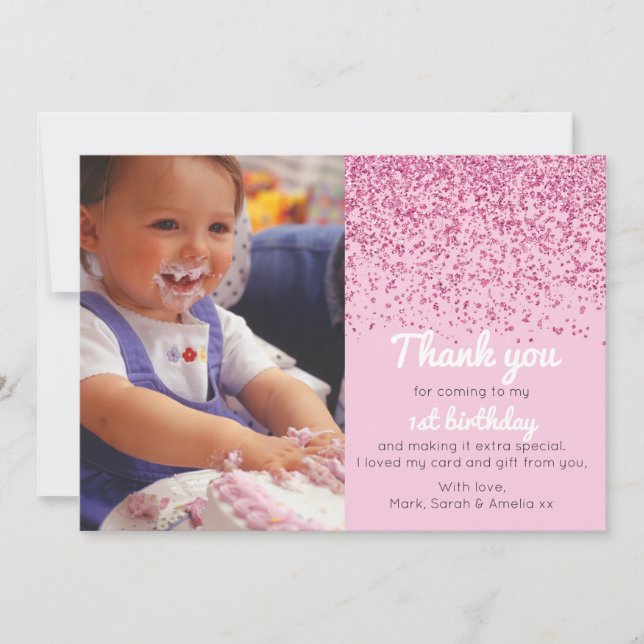 Cartões de agradecimentos do aniversário do brilho (Frente)