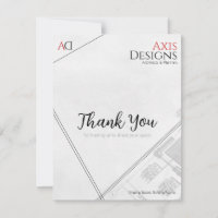 Cartões de agradecimentos do arquiteto com Design 