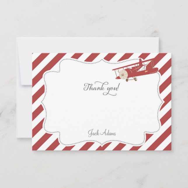 Cartões de agradecimentos do avião (Frente)