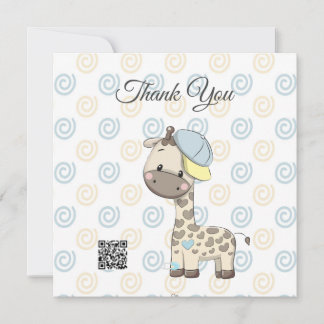 Cartões de agradecimentos do Baby Boy Giraffe Pers