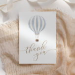Cartões de agradecimentos do balão de ar quente az<br><div class="desc">Diga um obrigado especial aos seus convidados chás de fraldas com estas cartas,  com um balão de ar quente a aquarela e tipografia de ouro.</div>