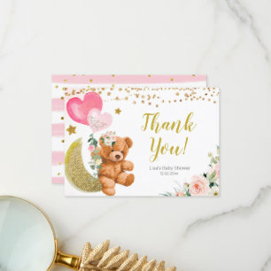Cartões de agradecimentos do Balão Rosa-Rosa do Ur