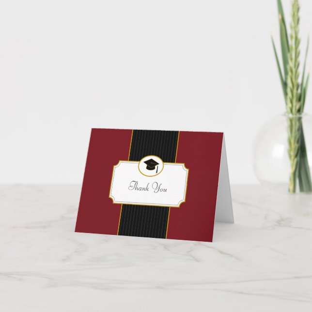 Cartões de agradecimentos do Boné de Formando: Ver (Frente)