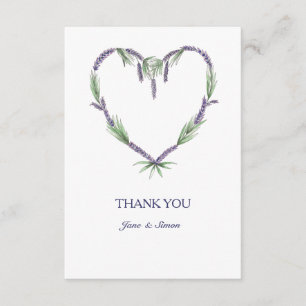 Cartões de agradecimentos do casamento do coração