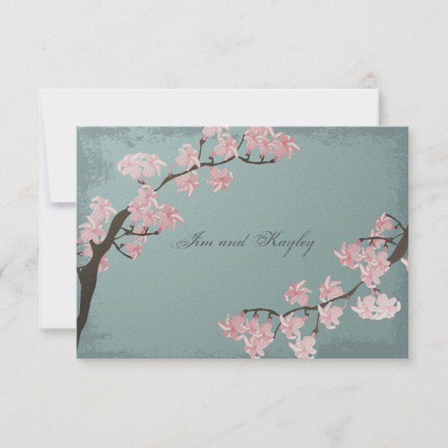 Cartões de agradecimentos do casamento - flor de (Frente)