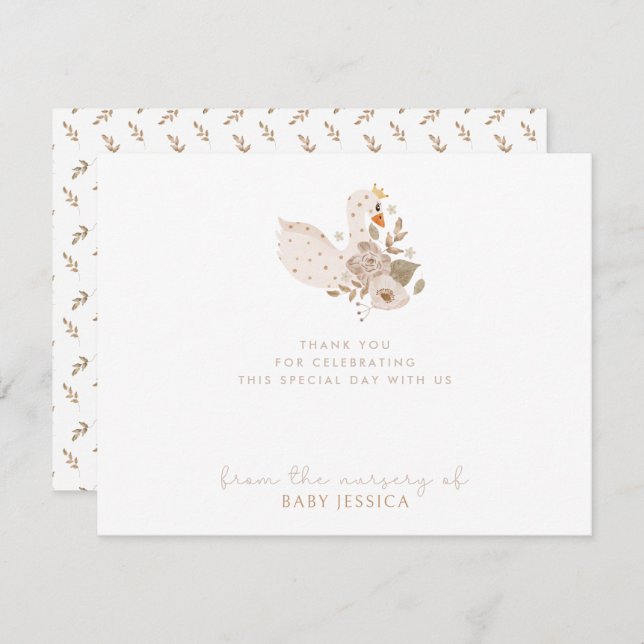 Cartões de agradecimentos do Chá de fraldas Boho - (Frente/Verso)