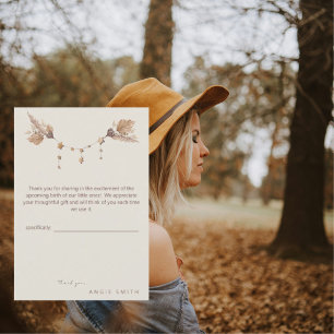 Cartões de agradecimentos do Chá de fraldas Boho